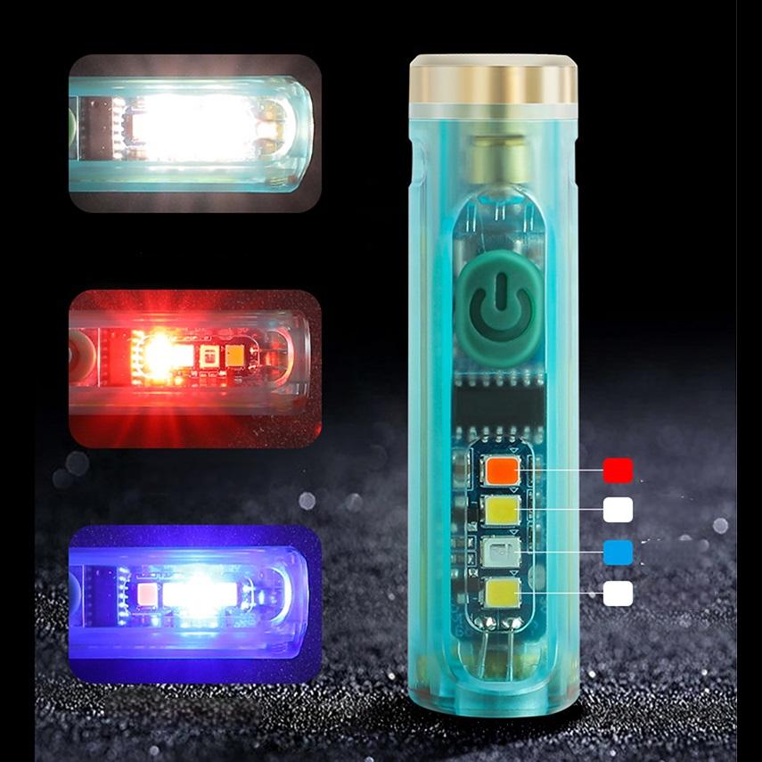 Keychain flashlight with red laser