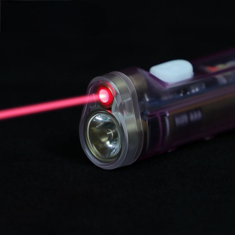 Keychain flashlight with red laser