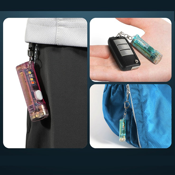 Keychain flashlight with red laser